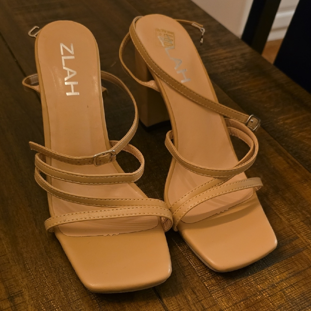 Women's Tan Strappy Heels